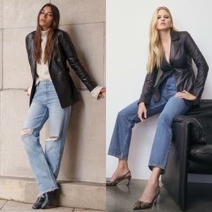 Reformation Veda Bowery Leather Blazer NWT